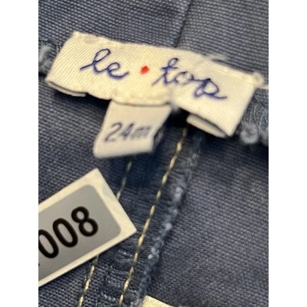 Le Top 24 Months Blue Overalls Embroidered Appliqué construction truck boys